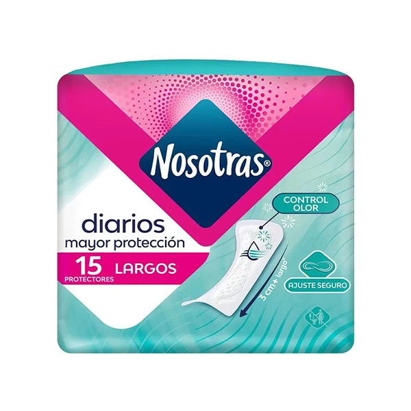 41459 Protectores Diarios Nosotras Largos Familia x 15 Un x Un