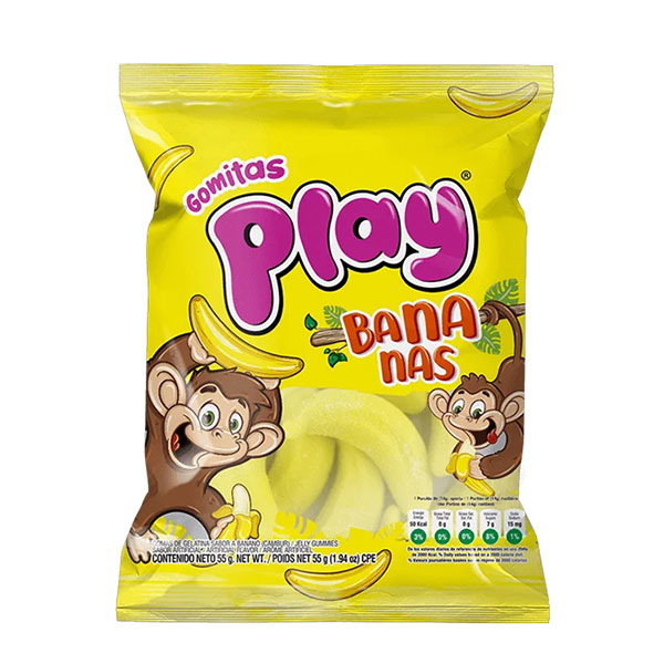 06554 Gomas Play Bananas Aldor x 8 Un de 7 Gr x Un
