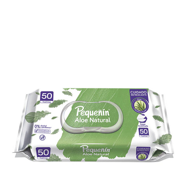 200102 Pañitos humedos Pequeñin Aloe Natural Familia x 50 Un x Un