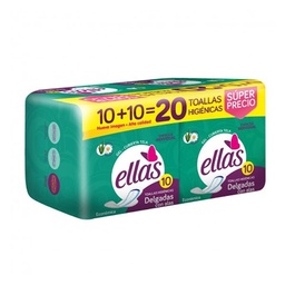 Toallas Higiénicas Delgadas Económicas Ellas x 20 Un